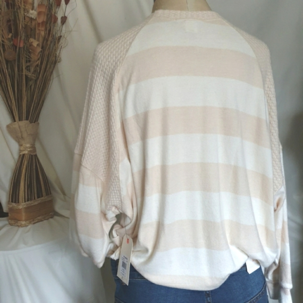Billabong Women's Head Start Long Sleeve Top Antique White & Waffle Slv  Sz Sm - Picture 5 of 11